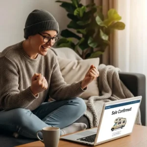 person-using-a-laptop-to-sell-a-van-online-showcasing-convenience