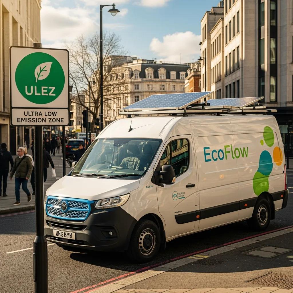 Van parked in ULEZ zone with compliance signage