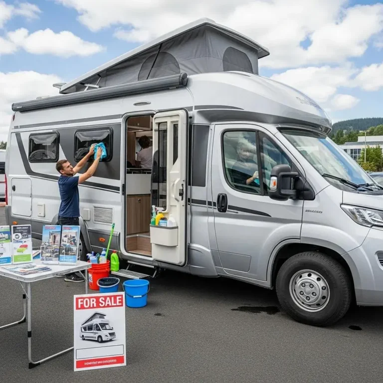 Clean and prepared motorhome ready for sale, emphasizing the importance of preparation
