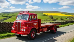 Truck for sale in a picturesque UK landscape, highlighting its features